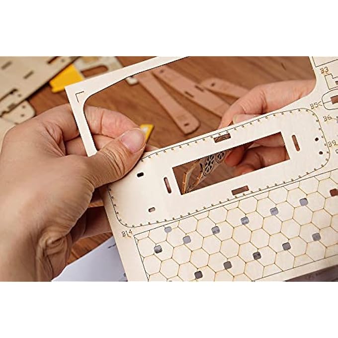 3D WOODEN PUZZLE | DIY MODEL KIT | CRAFT KIT BRAIN TEASER | CLASSIC, TRAMCAR (TG505) - Image 3